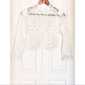 Ivory Crochet Laced Crop Top 🤍